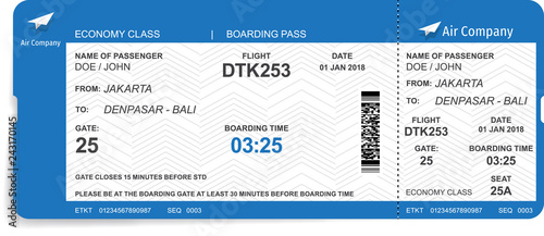 Boarding pass design background. Vector illustration of airline boarding pass. Boarding pass ticket.