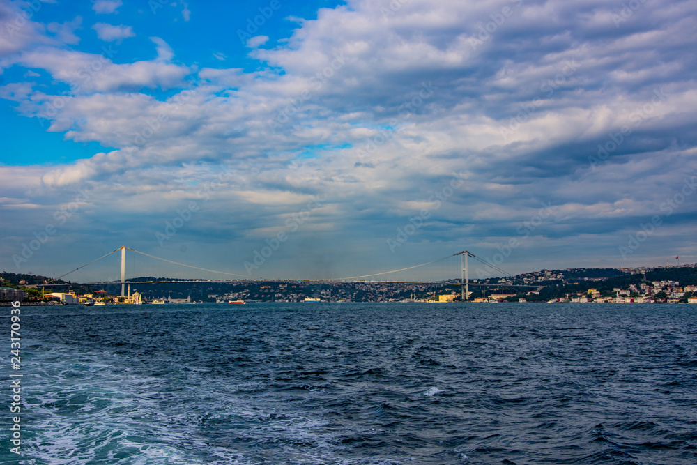 The beautiful bosphorus bridge in city of Istanbul