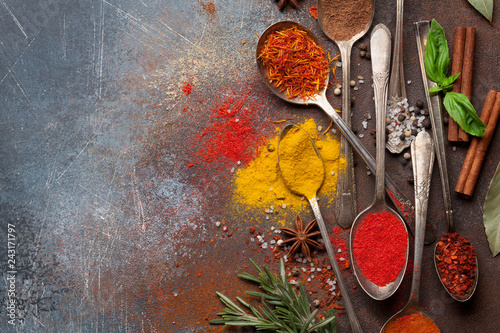 Fototapeta Naklejka Na Ścianę i Meble -  Set of various spices and herbs