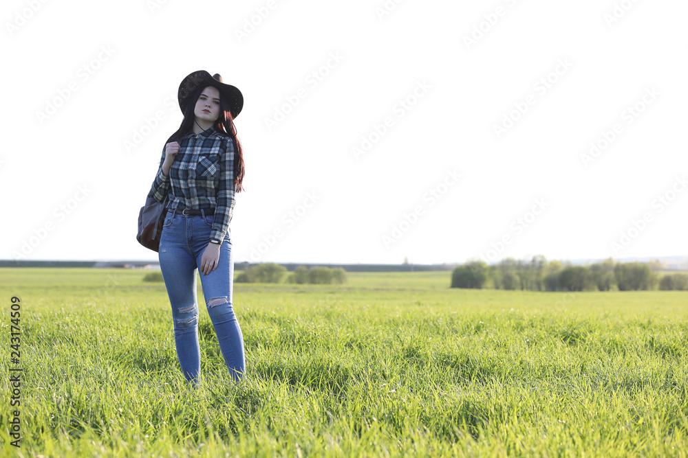 A girl travels the summer in the country