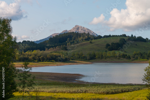 Urkulu reservoir and its rural area, in Aretxabaleta, Basque Country. photo