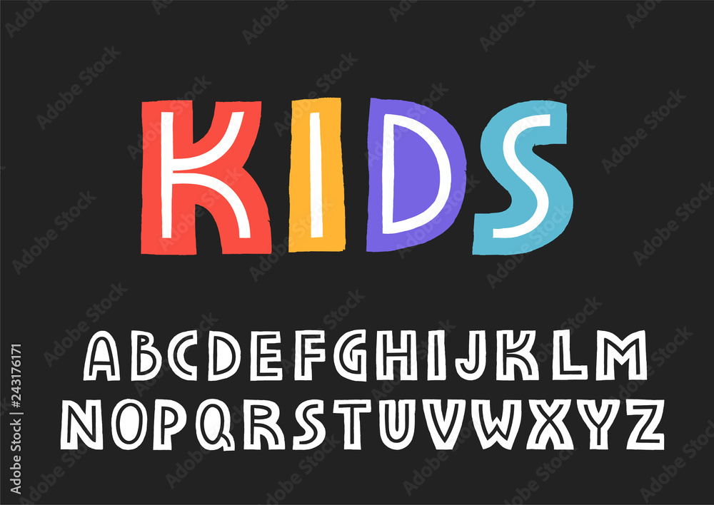 Vector uppercase display alphabet with texture border and the line inside the letters Vector uppercase display alphabet with texture border and the line inside the letters
