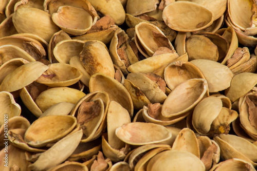 Pistachio shell isolated on white background