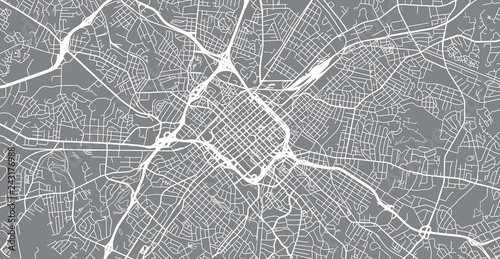 Urban vector city map of Charlotte, North Carolina, United States of America photo