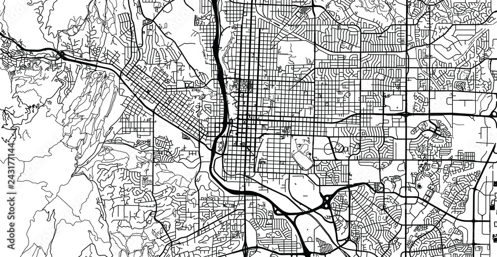 Urban vector city map of Colorado Springs, Colorado, United States of ...