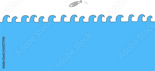 Fisch und Wellen vektor Illustration