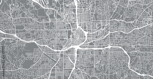 Urban vector city map of Atlanta  Georgia  United States of America