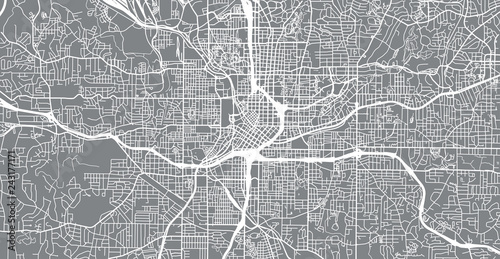 Urban vector city map of Atlanta, Georgia, United States of America
