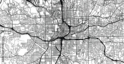 Urban vector city map of Atlanta, Georgia, United States of America