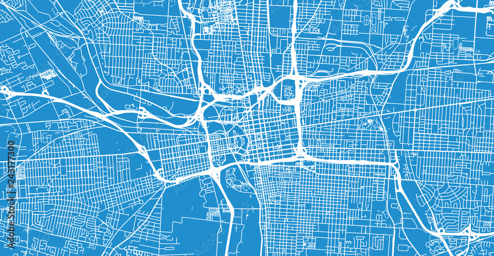 Naklejka premium Urban vector city map of Colombus, Ohio, United States of America