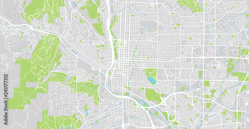 Urban vector city map of Colorado Springs  Colorado  United States of America
