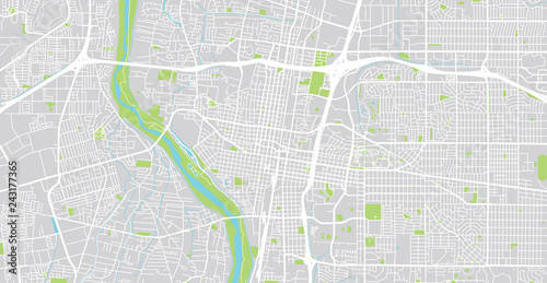 Urban vector city map of Albuquerque, New Mexico, United States of America