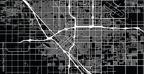 Urban vector city map of Fresno, California, United States of America photo