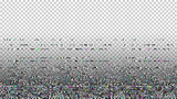 Glitch background. Grunge texture. Unusual glitch. Computer screen error. Digital pixel noise. Abstract design. Television signal fail. Data decay. Monitor technical problem.
