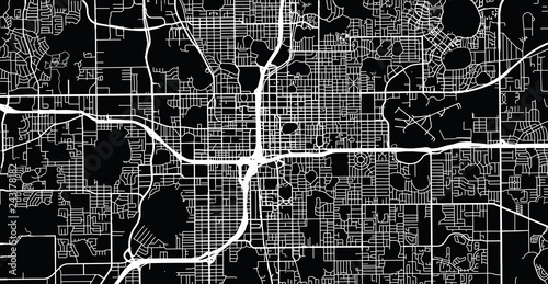 Urban vector city map of Orlando, Florida, United States of America