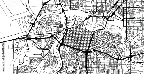 Urban vector city map of Sacramento, California, United States of America