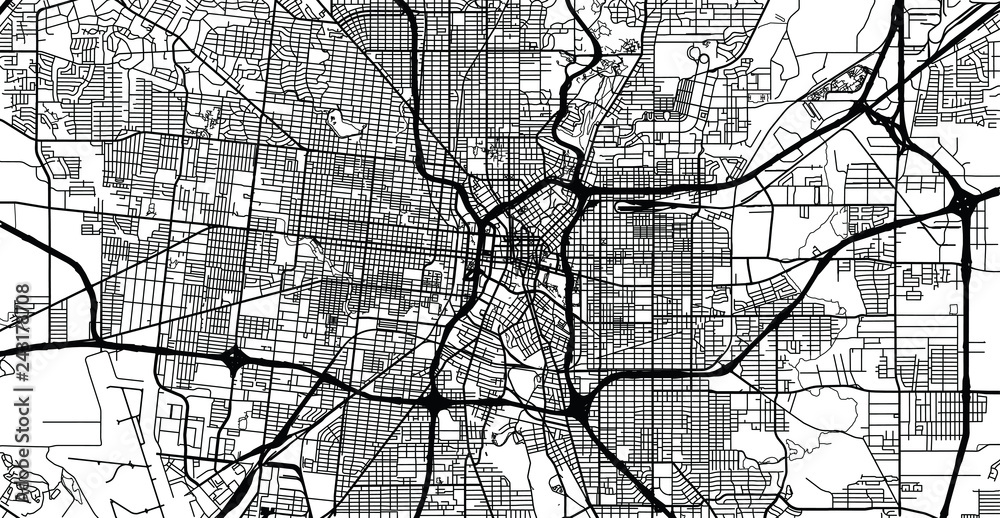 Urban vector city map of San Antonio, Texas, United States of America