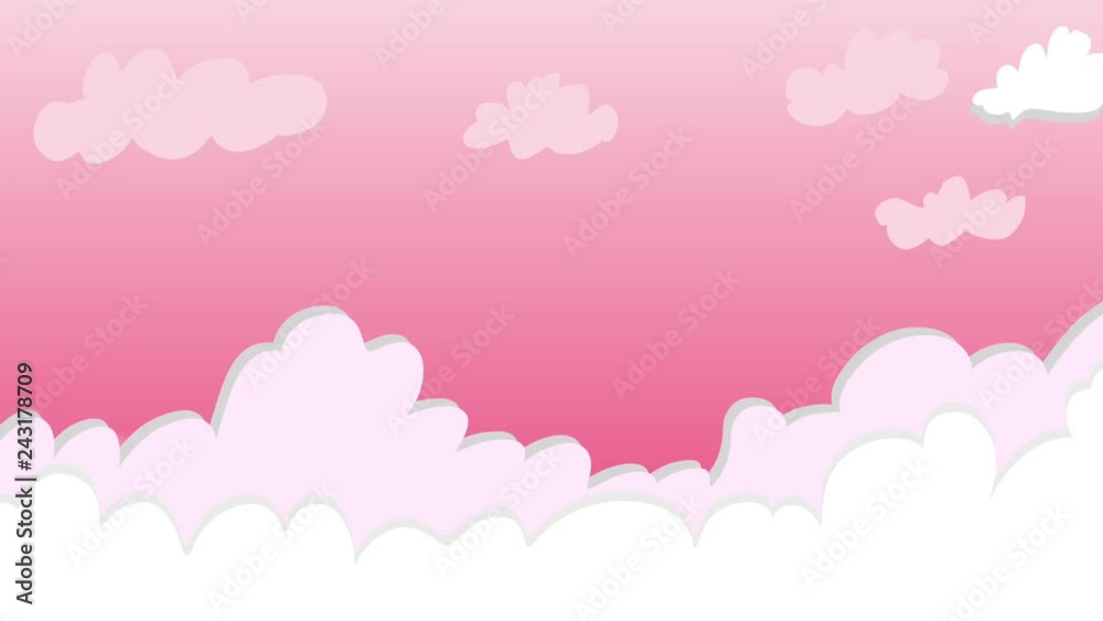 Cloud and Heart loops with abstract pink background Cloud and Heart loops with abstract pink background