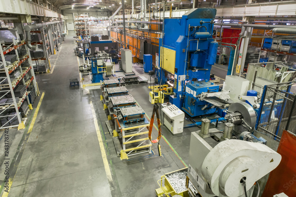 Industrial production. Shop for the production of metal profiles. Industrial production. Shop for the production of metal profiles.