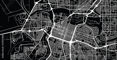 Urban vector city map of Sacramento, California, United States of America