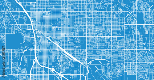 Urban vector city map of Tucson, Arizona, United States of America