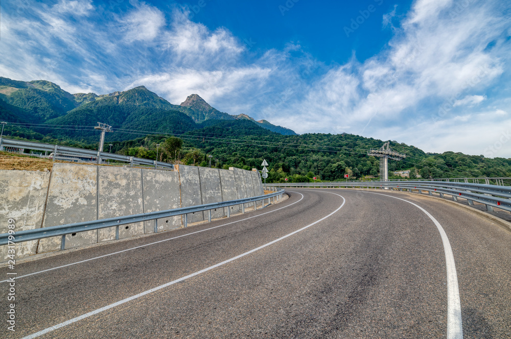 Asphalt mountain road.