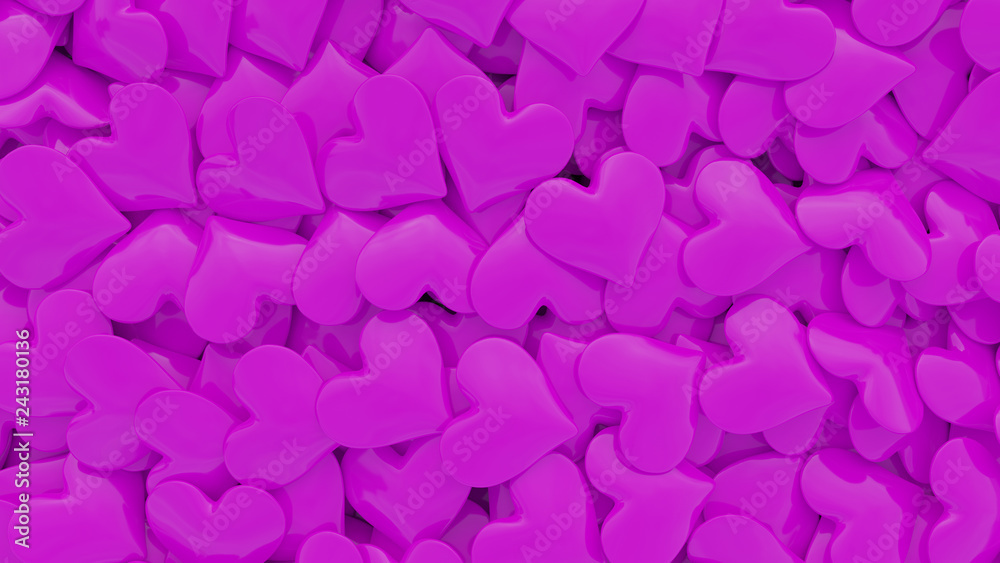 Muchos corazones desparramados rosas Ver. 2, 3D Muchos corazones desparramados rosas Ver. 2, 3D