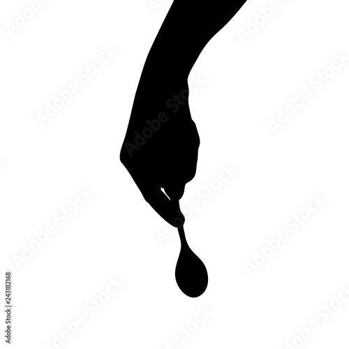spoon in hand silhouette vector illustration, tablespoon