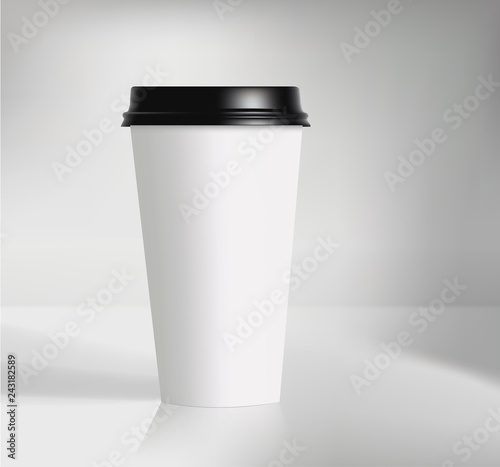 Vector branding illustration coffee cup on grey background