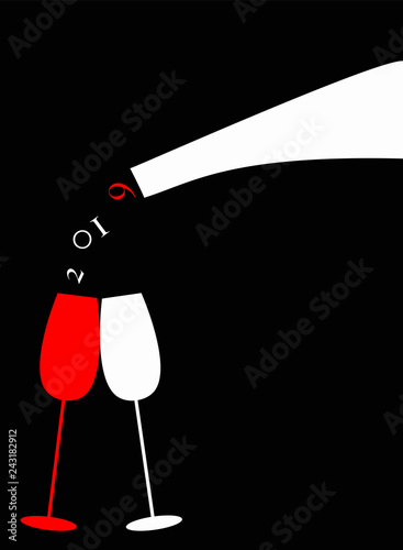 Bottiglia con calici 2019