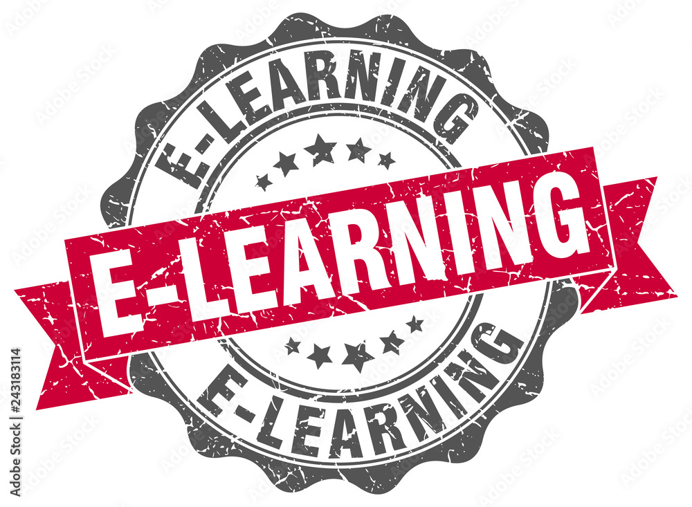 Obraz premium e-learning stamp. sign. seal