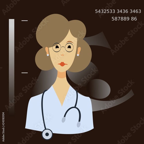 obstetrician on the background of the screen ultrasound