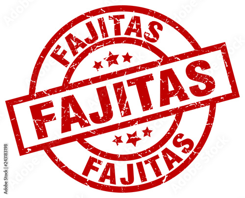 fajitas round red grunge stamp