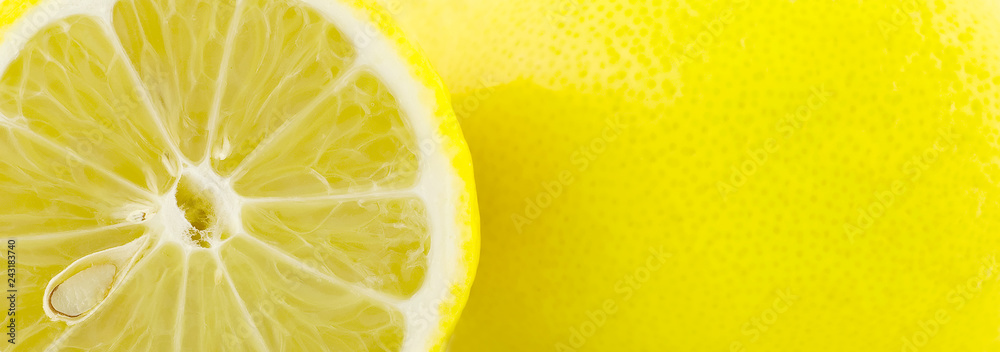 Lemons citrus yellow background