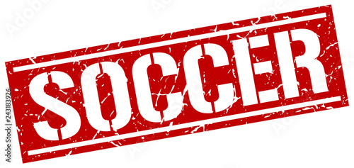 soccer square grunge stamp