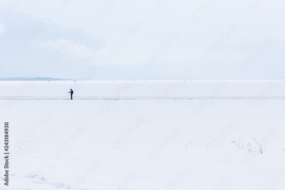 walking on frozen lake walking on frozen lake
