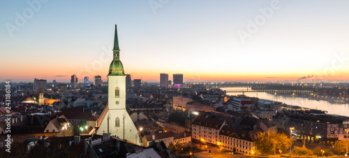 St. Martin's cathedral in Bratislava, Slovakia during sunrise.