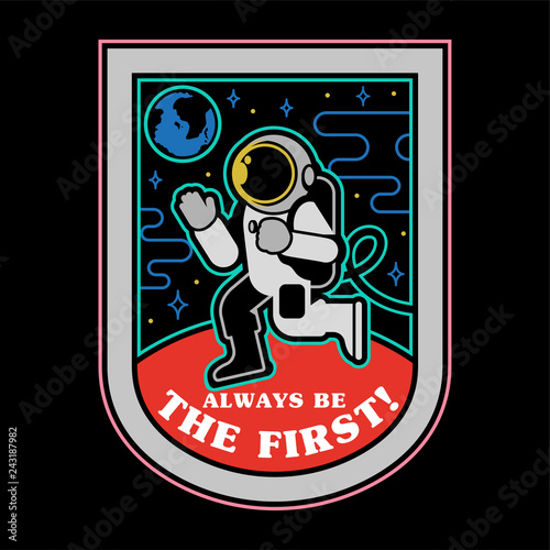 Space man on mars patch sticker print 