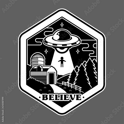 UFO space patch sticker print 