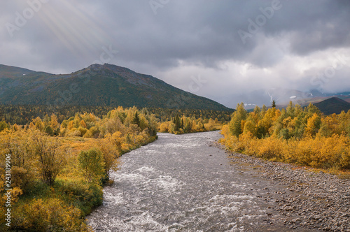 Mountain river in autumn