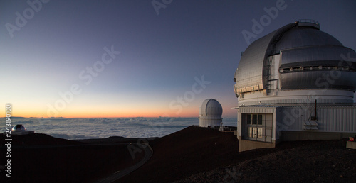 Wallpaper Mural Sunset at Mauna Kea Hawaii with view of observatories and a sea of clouds Torontodigital.ca