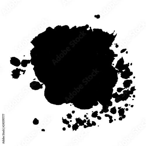 Abstract black ink blot background. Vector illustration. Grunge texture for cards and flyers design.