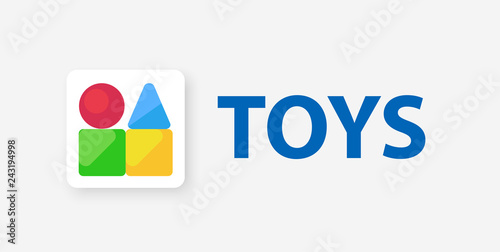 Vector logo emblem illustration for Kids toys shop or education center.