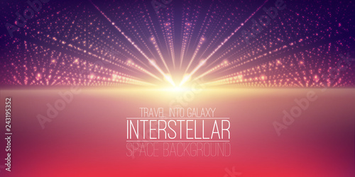 Vector interstellar space background.Cosmic galaxy illustration.Background with nebula, stardust and bright shining stars.Vector Illustration for party ,artwork, brochures, posters.