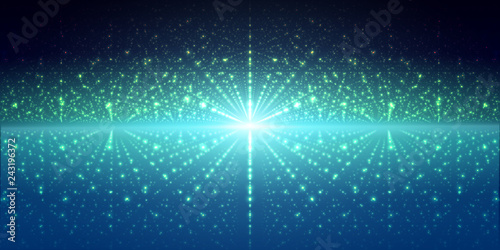 Vector interstellar space background.Cosmic galaxy illustration.Background with nebula, stardust and bright shining stars.Vector Illustration for party ,artwork, brochures, posters.