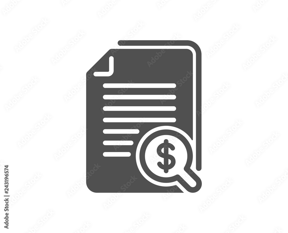 Accounting report line icon. Audit sign. Check finance symbol