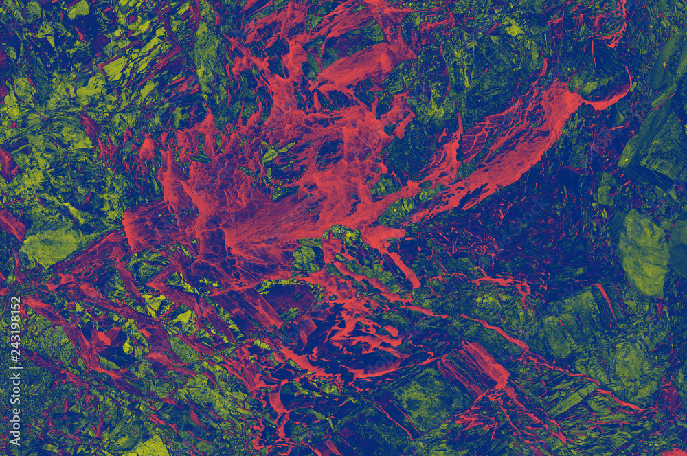 Colorful (red, pink, yellow, and purple) stone mosaic tiles on the wall as background or texture Colorful (red, pink, yellow, and purple) stone mosaic tiles on the wall as background or texture