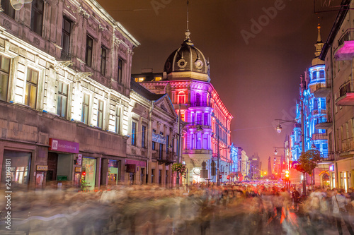 Ulica Piotrkowska nocą
