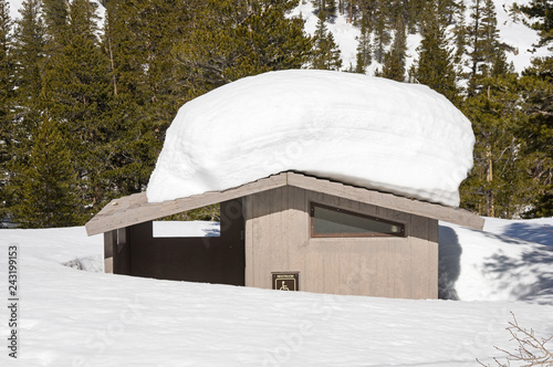 Outhouse Restroom Covered In Snow