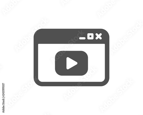 Browser Window icon. Video content sign. Internet page symbol. Quality design element. Classic style icon. Vector